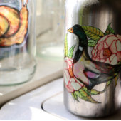 Mallard Duck Peony Natuur Lovers Waterfles