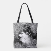 Mallard Duck Photo Black and White Lake Bird Tote Bag (Achterkant)