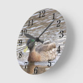 Mallard Duck Photo Clock Ronde Klok (Hoek)