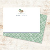 Mallard Duck Preppy Nieuwe Baby Boy Stationery Notitiekaartje