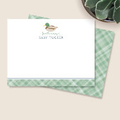 Mallard Duck Preppy Nieuwe Baby Boy Stationery Notitiekaartje