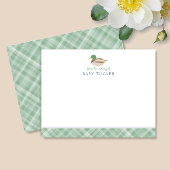 Mallard Duck Preppy Nieuwe Baby Boy Stationery Notitiekaartje