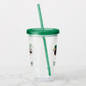 Mallard Duck Realistic Illustralized Personalized Acryl Drinkbeker (Links)