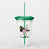 Mallard Duck Realistic Illustralized Personalized Acryl Drinkbeker (Voorkant)