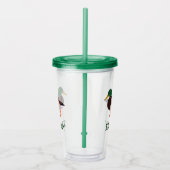 Mallard Duck Realistic Illustralized Personalized Acryl Drinkbeker (Rechts)