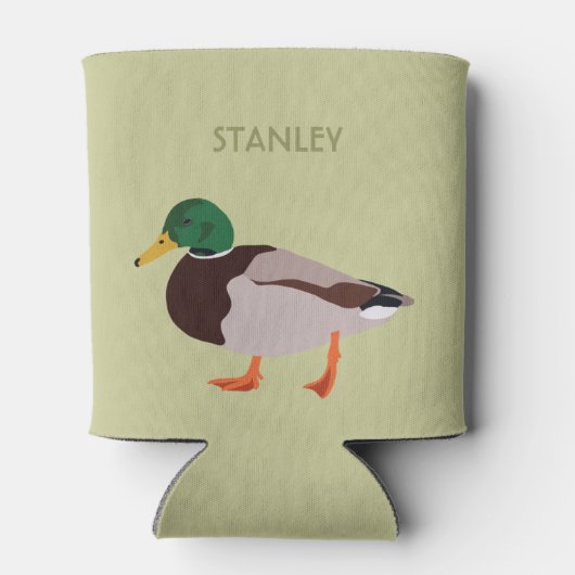 Mallard Duck Realistic Illustralized Personalized Blikjeskoeler (Achterkant)