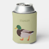 Mallard Duck Realistic Illustralized Personalized Blikjeskoeler (Blikje Achterkant)