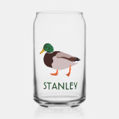 Mallard Duck Realistic Illustralized Personalized Blikvorm Glas (Voorkant)