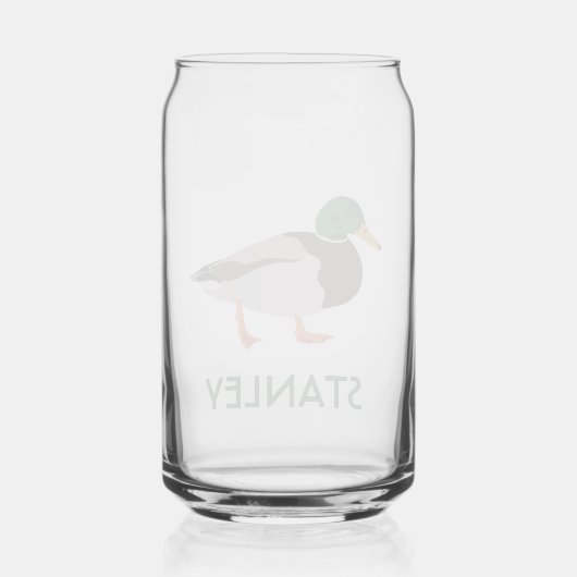 Mallard Duck Realistic Illustralized Personalized Blikvorm Glas (Achterkant)