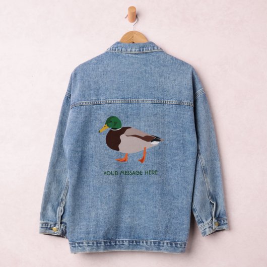 Mallard Duck Realistic Illustralized Personalized Denim Jacket (Hangar)