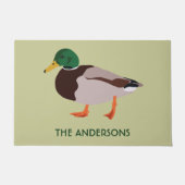 Mallard Duck Realistic Illustralized Personalized Deurmat (Voorkant)