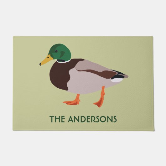 Mallard Duck Realistic Illustralized Personalized Deurmat (Voorkant)