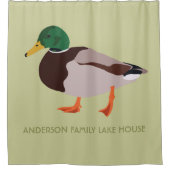 Mallard Duck Realistic Illustralized Personalized Douchegordijn (Voorkant)