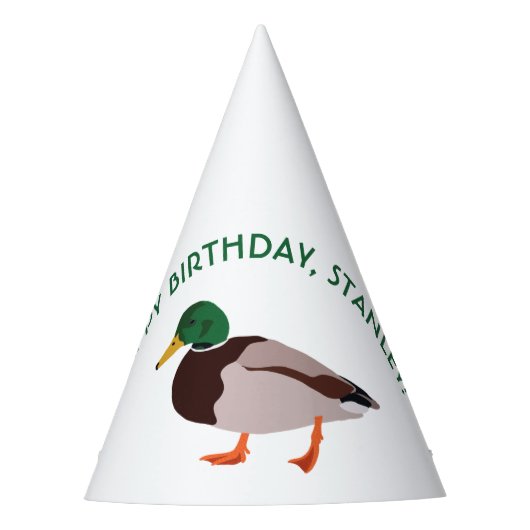 Mallard Duck Realistic Illustralized Personalized Feesthoedjes (Voorkant)