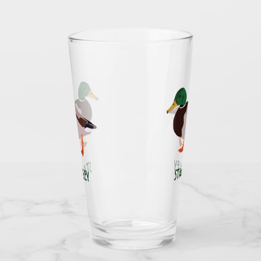 Mallard Duck Realistic Illustralized Personalized Glas (Links)