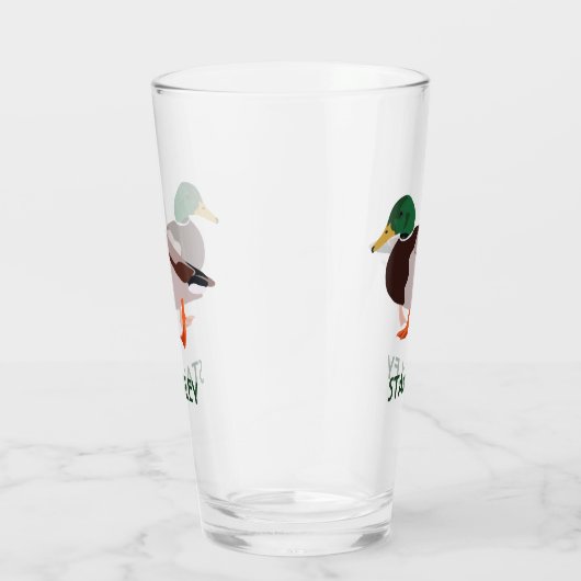Mallard Duck Realistic Illustralized Personalized Glas (Rechts)