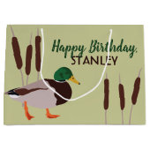 Mallard Duck Realistic Illustralized Personalized Groot Cadeauzakje (Voorkant)