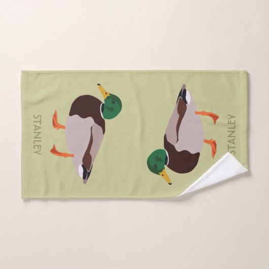 Mallard Duck Realistic Illustralized Personalized Handdoek (Handdoek)