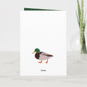 Mallard Duck Realistic Illustralized Personalized Kaart (Achterkant)