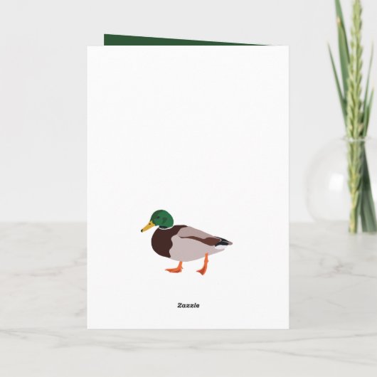 Mallard Duck Realistic Illustralized Personalized Kaart (Achterkant)