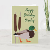 Mallard Duck Realistic Illustralized Personalized Kaart (Voorkant)