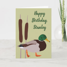 Mallard Duck Realistic Illustralized Personalized Kaart
