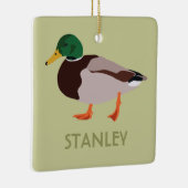 Mallard Duck Realistic Illustralized Personalized Keramisch Ornament (Rechts)