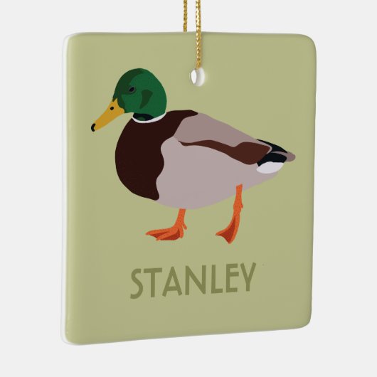 Mallard Duck Realistic Illustralized Personalized Keramisch Ornament (Rechts)