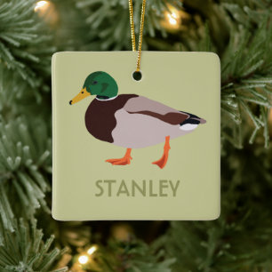 Mallard Duck Realistic Illustralized Personalized Keramisch Ornament