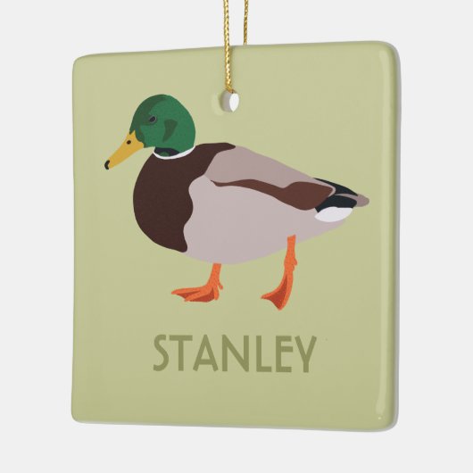 Mallard Duck Realistic Illustralized Personalized Keramisch Ornament (Links)