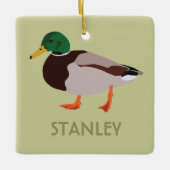 Mallard Duck Realistic Illustralized Personalized Keramisch Ornament (Voorkant)