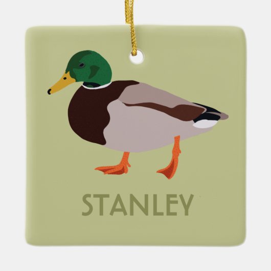 Mallard Duck Realistic Illustralized Personalized Keramisch Ornament (Voorkant)