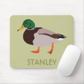 Mallard Duck Realistic Illustralized Personalized Muismat (Met muis)