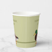 Mallard Duck Realistic Illustralized Personalized Papieren Bekers (Rechts)