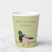 Mallard Duck Realistic Illustralized Personalized Papieren Bekers (Voorkant)