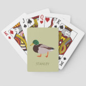 Mallard Duck Realistic Illustralized Personalized Pokerkaarten (Achterkant)