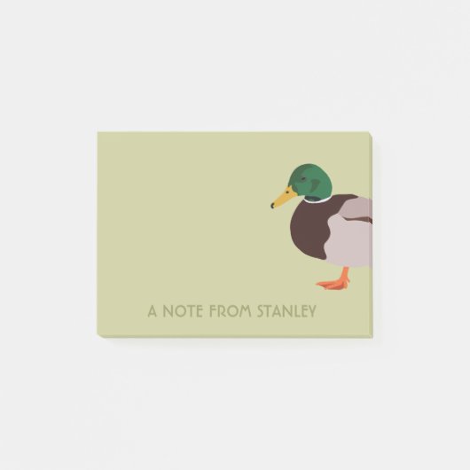 Mallard Duck Realistic Illustralized Personalized Post-it® Notes (Voorkant)