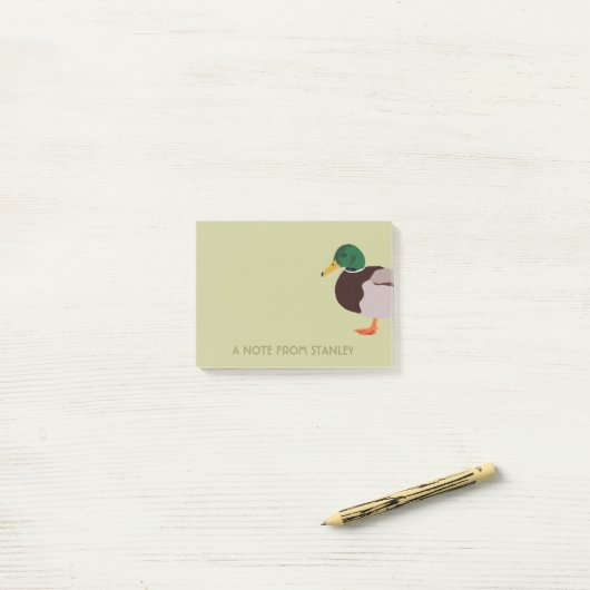 Mallard Duck Realistic Illustralized Personalized Post-it® Notes (Op bureau)