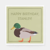 Mallard Duck Realistic Illustralized Personalized Servet (Voorkant)