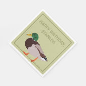 Mallard Duck Realistic Illustralized Personalized Servet (Hoek)