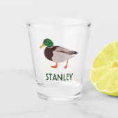 Mallard Duck Realistic Illustralized Personalized Shot Glas (Voorkant)