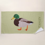 Mallard Duck Realistic Illustralized Personalized Strandlaken (Voorkant)