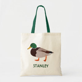 Mallard Duck Realistic Illustralized Personalized Tote Bag