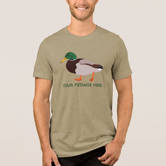 Mallard Duck Realistic Illustralized Personalized Tri-Blend Shirt (Voorkant)