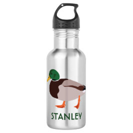 Mallard Duck Realistic Illustralized Personalized Waterfles