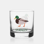 Mallard Duck Realistic Illustralized Personalized Whisky Glas (Achterkant)