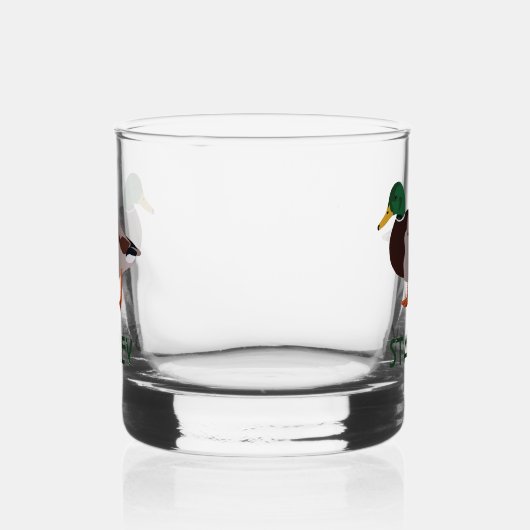 Mallard Duck Realistic Illustralized Personalized Whisky Glas (Links)