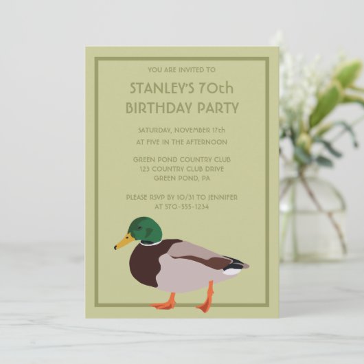 Mallard Duck Realistic Illustration Custom Kaart (Staand voorkant)