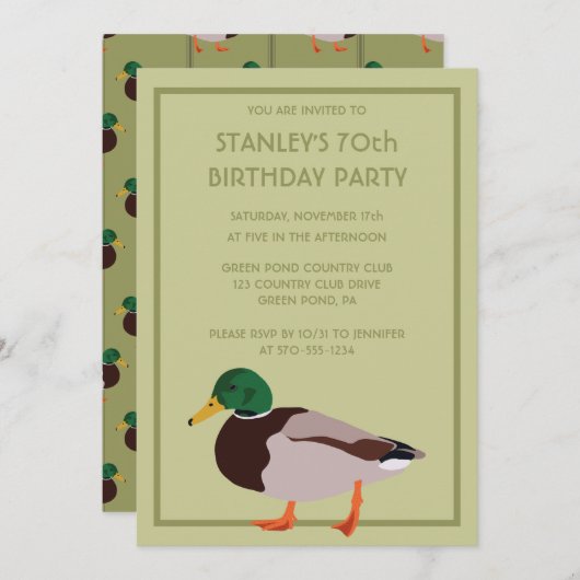 Mallard Duck Realistic Illustration Custom Kaart (Voorkant / Achterkant)