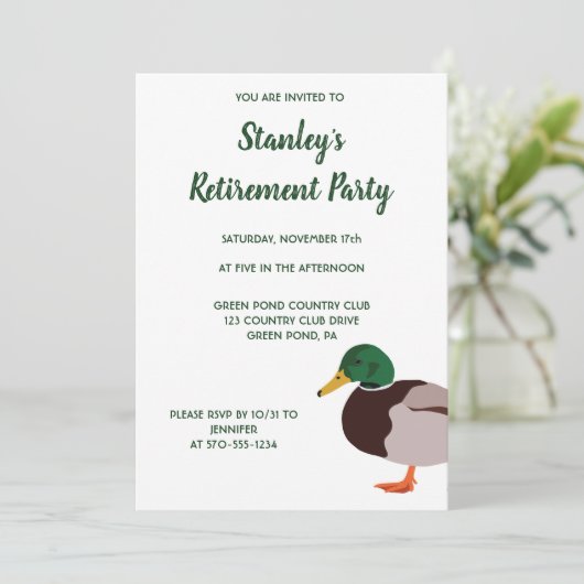 Mallard Duck Realistic Illustration Custom Kaart (Staand voorkant)